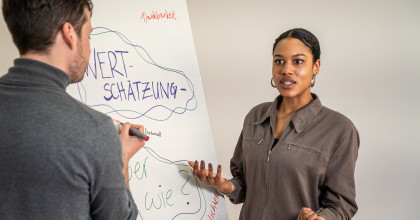 Teilnehmende der Weiterbildung zum Coach für Gewaltfreie Kommunikation für Kinder und Jugendliche diskutieren